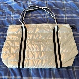 Boutique Silver And Blue Crossbody Tote Bag NWOT